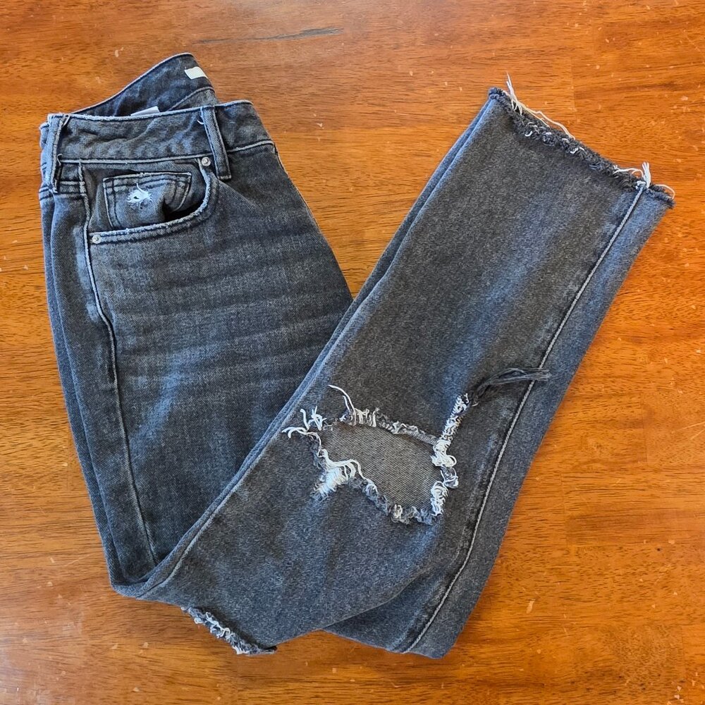 Pacsun Jeans Womens Size 26 Black Dark Wash 90s Boyfriend Skater Distressed